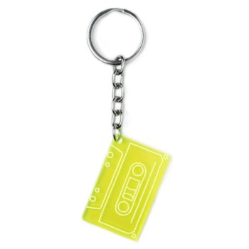 Retro Cassette Tape Keychain Neon