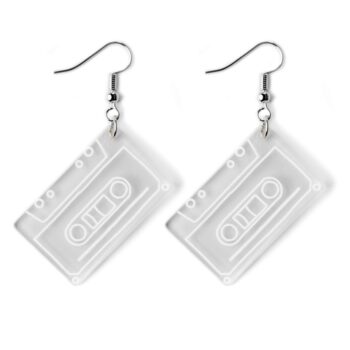 Radio Retro Cassette Tape Radio Transparent Earring