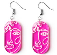 Pink Face Earring