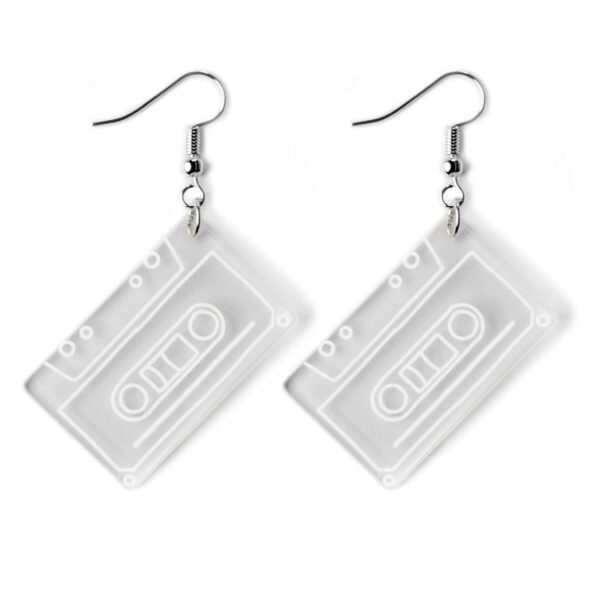 Radio Retro Cassette Tape Radio Transparent Earring