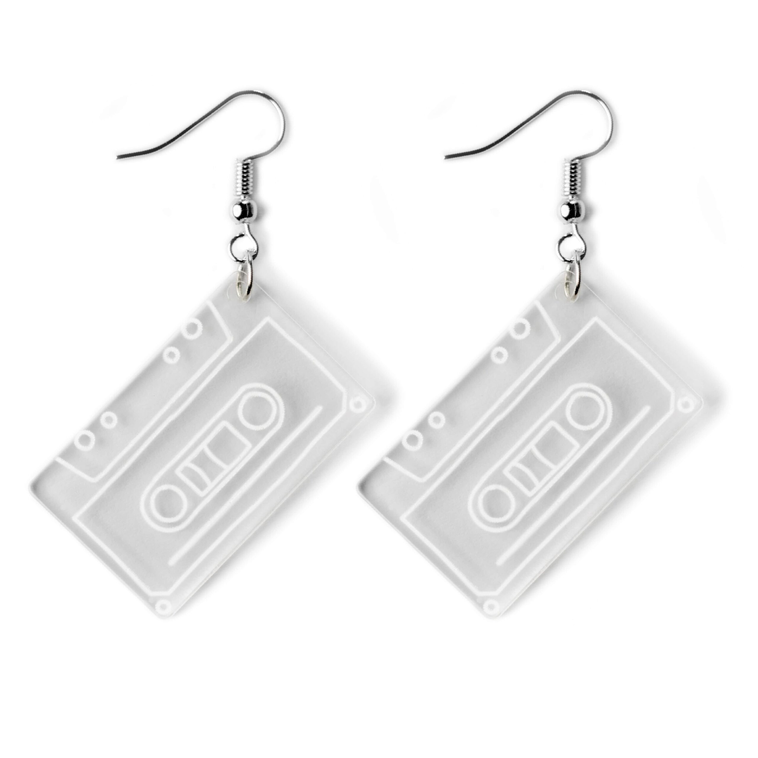 Radio Retro Cassette Tape Radio Transparent Earring