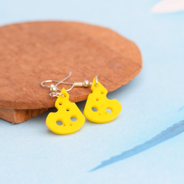 Cheese Yellow Earrings Statement for Women