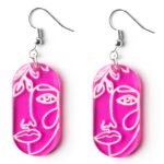 Pink Face Earring