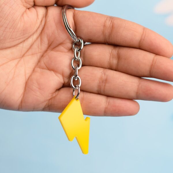 Thunder-Yellow-Keychain in hand