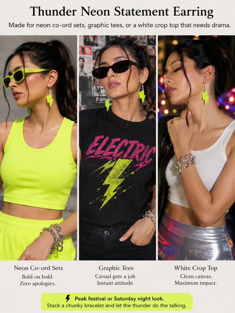 How to Pair Thunder Neon Statement Earring